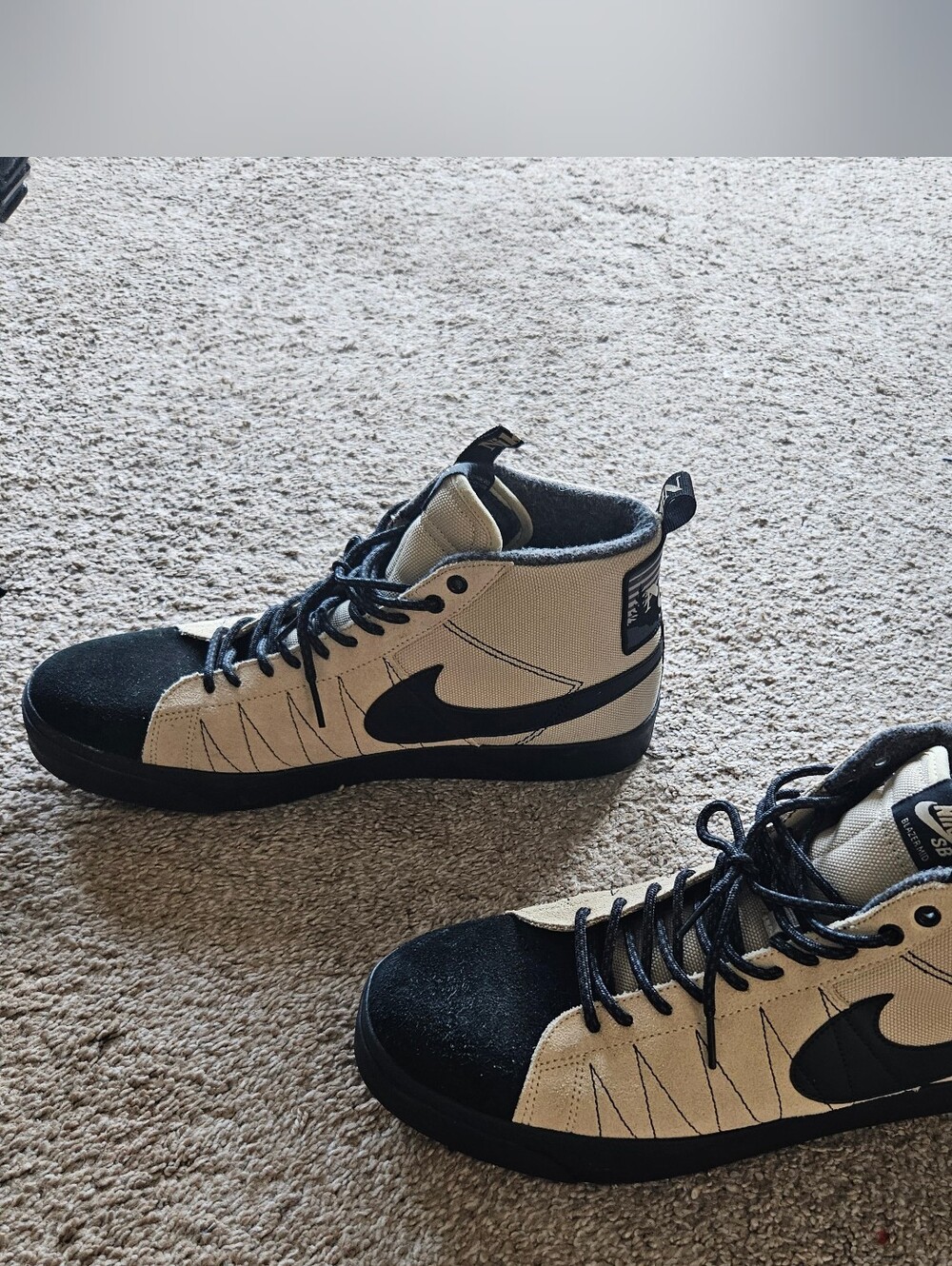 Nike High-Top Sneakers in Black and Cream